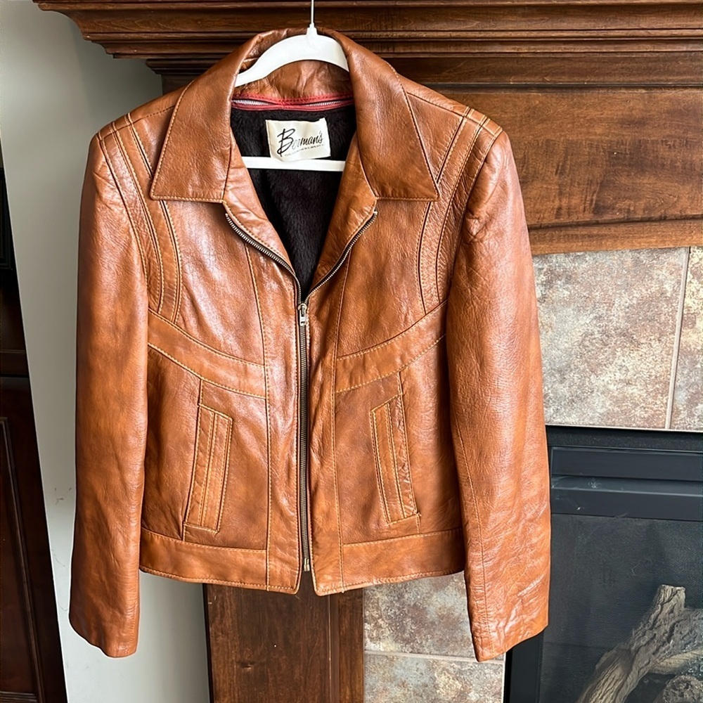 Bison Brown Leather Jacket